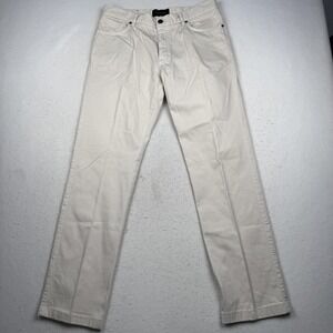 Ermenegildo Zegna Pants Mens 32x32 Beige Chino Straight Leg Stretch Casual